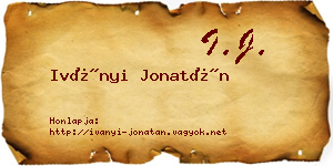 Iványi Jonatán névjegykártya