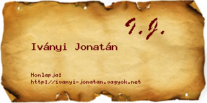 Iványi Jonatán névjegykártya