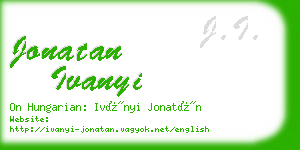 jonatan ivanyi business card
